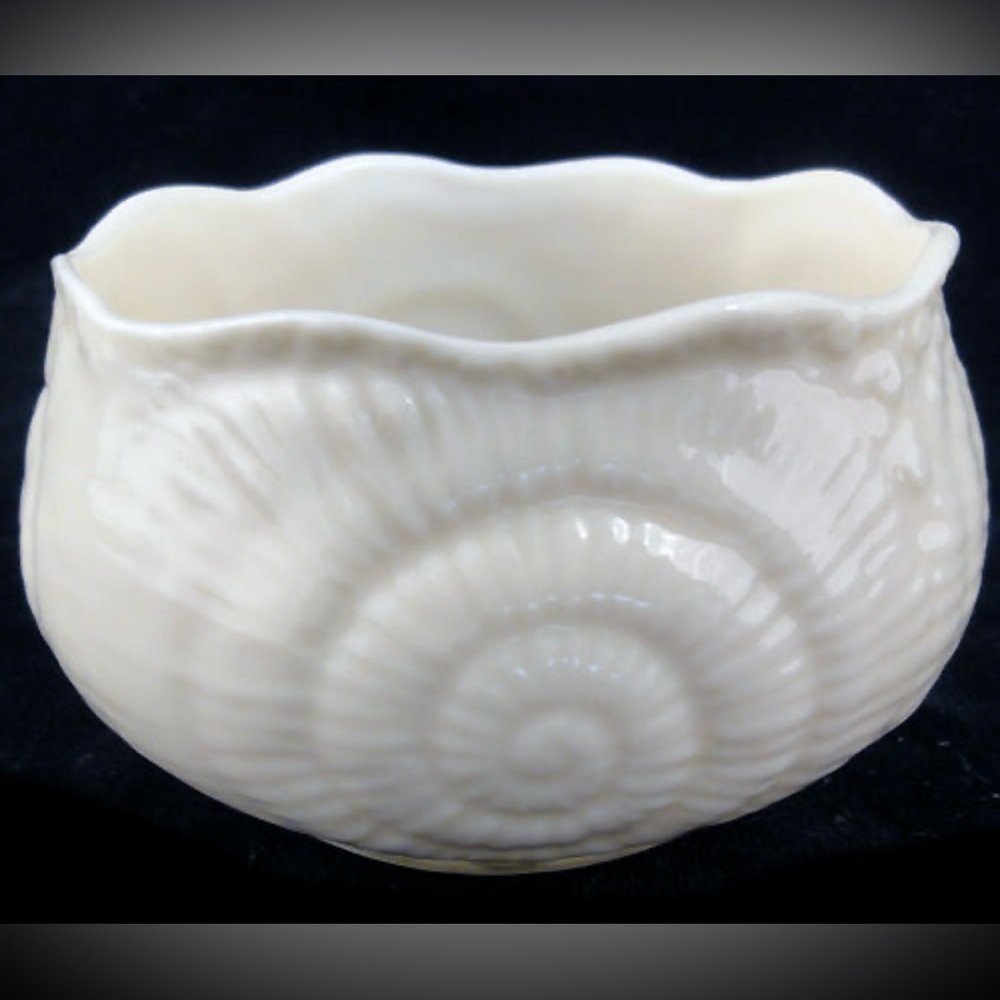 Belleek Ireland Porcelain Neptune SHELL OPEN SUGAR BOWL CUP Coastal Nautilus HTF